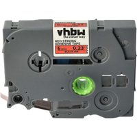 Vhbw - 1x Label Tape compatible with Brother pt 300, 2700VP, 2710, 2730, 2730VP, 300B Label Printer 8m x 6 mm, Black on Red, Extra Strong