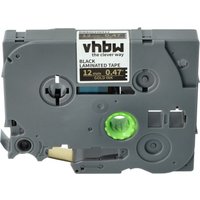Vhbw - Label Tape compatible with Brother pt 2700, 300, 2700VP, 2710, 2730, 2730VP, 300B Label Printer 8m x 12 mm, Gold on Black