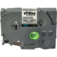 Vhbw - 1x Label Tape compatible with Brother pt 350P, 50 Years, 3600, 520, 530 Label Printer 8m x 6 mm, Black on Transparent, Laminated