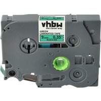 Vhbw - Label Tape compatible with Brother pt 900, 9000-Series, 9200DX, 7500VP, 7600VP, 7100VP, 900F Label Printer 8m x 9 mm, Black on Green