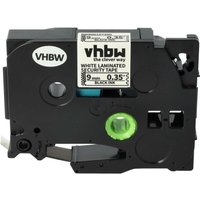 Vhbw - Label Tape compatible with Brother pt 9600, 9400, 9700PC, 9800PCN, D200 Label Printer 8m x 9 mm, Black on White Safety tape