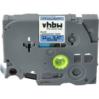 Vhbw - Label Tape compatible with Brother pt D200DA, D200DR, D200G, D200KT, D200MA, D200SA Label Printer 8m x 12 mm, Black on Blue