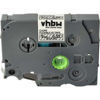 Vhbw - 1x Label Tape compatible with Brother pt E300VP, E500, E300 Label Printer 8m x 9 mm, Black on Transparent, Flexible, Laminated