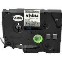 Vhbw - 1x Label Tape compatible with Brother pt GL1000, H100, GL200, H100LB, H100R Label Printer 8m x 6 mm, Black on Silver, Laminated