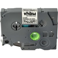 Vhbw - 1x Label Tape compatible with Brother pt H101C, H101, H100R Label Printer 8m x 9 mm, Black on Transparent, Flexible, Laminated