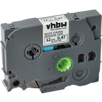 Vhbw - 1x Label Tape compatible with Brother pt H105, H105NB, H105VP Label Printer 8m x 12 mm, Black on White, Extra Strong, Laminated