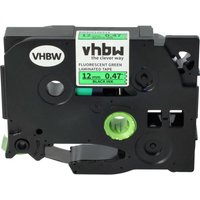 Vhbw - Label Tape compatible with Brother pt H101C, H101GB, H101, H101TB, H105, H100R, H100P Label Printer 8m x 12 mm, Black on Neon-Green