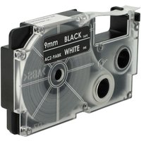 Vhbw - 1x Label Tape compatible with Casio KL-750E, KL-8100, KL-7400, KL-820, KL-780, KL-7200 Label Printer 8m x 9 mm, White on Black