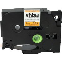 Vhbw - Label Tape compatible with Brother pt P700, RL700S, H100LB, H100R, E100VP Label Printer 8m x 9 mm, Black on Neon-Orange