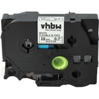 Vhbw - 1x Label Tape Replacement for Brother TZ-FX241, TZE-FX241 for Label Printer 8m x 18 mm, Black on White, Flexible
