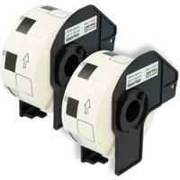 Vhbw - 2x Label Roll with Holder 23mm x 23mm (1000 Label) compatible with Brother pt QL-710WSP Label Maker - Premium White