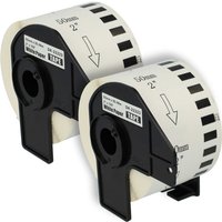 Vhbw - 2x Label Roll with Holder 50mm x 30.48m (1 Label) compatible with Brother pt QL-710W, QL-710 Series Label Maker - Premium
