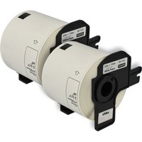 Vhbw - 2x Label Roll with Holder 62mm x 100mm (300 Label) Replacement for Brother DK-11202 for Label Maker White