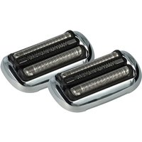 2x Replacement Shaver Heads compatible with Braun 7071, 7027, 7081, 7075, 7012, 7020, 7018, 7011 Electric Shaver, Black Silver White - Vhbw