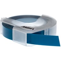 Vhbw - 1x 3D Embossing Label Tape compatible with Dymo E-303, E-202E, E-505, E-404 Label Printer 3m x 9 mm, White on Dark Blue