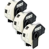 vhbw 3x Label Roll with Holder 23mm x 23mm (1000 Label) compatible with Brother PT QL-700, QL-710 Label Maker - Premium White