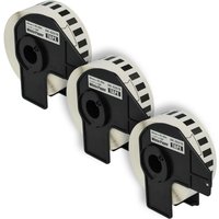 vhbw 3x Label Roll with Holder 29mm x 30.48m (1 Label) compatible with Brother PT QL-710W, QL-720, QL720NW Label Maker White