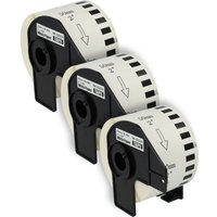 Vhbw - 3x Label Roll with Holder 50mm x 30.48m (1 Label) compatible with Brother pt QL-810 Series Label Maker - Premium White