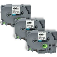 Vhbw - 3x Label Tape compatible with Brother pt 2400, 220, 18 r, 1850 cc, 1850 vp, 1950 vp, 210 e Label Printer 8m x 18 mm, Black on White