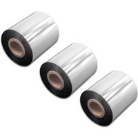 vhbw 3x Thermal Ribbon compatible with Intermec Honeywell PD42, PD41, PD43 Label Printer, 70 mm x 300 m, Wax Resin, Black
