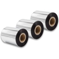Vhbw - 3x Thermal Ribbon compatible with Valentin CV6800 Label Printer, 80 mm x 300 m, Wax-Plus, Black