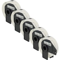 Vhbw - 5x Label Roll with Holder 29mm x 90mm (400 Label) compatible with Brother pt QL-710WSP, QL-720 Label Maker White