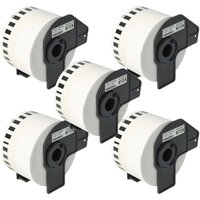 Vhbw - 5x Label Roll with Holder 54mm x 30.48m compatible with Brother P-Touch QL500BW, QL-570, QL560VP, QL-560, QL-550 Label Maker