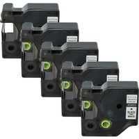 Vhbw - 5x Label Tape compatible with Dymo 5000, 2000, 5500 Label Printer 7m x 19 mm, Black on White