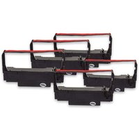 Vhbw - 5x Ribbon Cartridge compatible with Samsung srp 280, srp 270 Dot Matrix, Receipt Printer - Black-Red Ink Ribbon