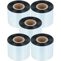 vhbw 5x Thermal Ribbon compatible with TSC TTP-343 Plus, TTP-342 Pro Label Printer, 50 mm x 300 m, Wax Resin, Black