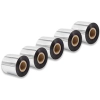 Vhbw - 5x Thermal Ribbon compatible with Zebra XiIII, Xi-Serie, XiIII plus Label Printer, 60 mm x 300 m, Wax-Plus, Black