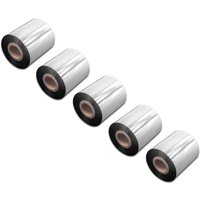 Vhbw - 5x Thermal Ribbon compatible with Citizen CL-S703, CL-S700R, CL-S703R Label Printer, 70 mm x 300 m, Wax Resin, Black