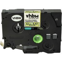 Vhbw - Label Tape compatible with Brother pt 1010R1, 1080BTS, 1080SBT, 1080 Label Printer 8m x 12 mm, Black on Yellow (Glitter), Laminated