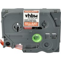 vhbw Label Tape compatible with Brother PT 1010, 1010NB, 1010NB Label Printer 8m x 12 mm, White on Orange (Pumpkin Pattern), Laminated