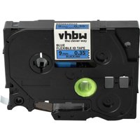 Vhbw - 1x Label Tape compatible with Brother pt 1200, 11Q, 1170S, 1180, 1180HK, 1190 Label Printer 8m x 9 mm, Black on Blue, Flexible