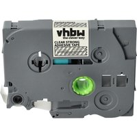 Vhbw - Label Tape compatible with Brother pt 1250VPS, 1260, 1260VP Label Printer 8m x 12 mm, White on Transparent, Extra Strong, Laminated