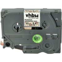 Vhbw - Label Tape compatible with Brother pt 1800E, 1800ECC, 1800, 1750 Label Printer 8m x 12 mm, Black on White/Red (Reindeer), Laminated