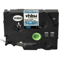 Vhbw - Label Tape compatible with Brother pt 2480, 2470, 2460, 2450, 2400 Label Printer 8m x 6 mm, Black on Blue (Glitter), Laminated