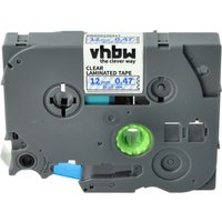 Vhbw - Label Tape compatible with Brother pt E300VP, E500, E500VP, E550W, E550WVP, E800W, GL100 Label Printer 12 mm, Blue on Transparent