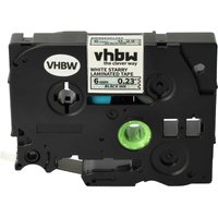 Vhbw - Label Tape compatible with Brother pt 9600, D450, D400, D400VP Label Printer 8m x 6 mm, Black on White (Glitter), Laminated