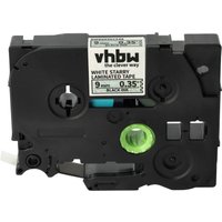Vhbw - Label Tape compatible with Brother pt 9600, D450, D400, D400VP Label Printer 8m x 9 mm, Black on White (Glitter), Laminated