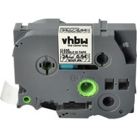 vhbw Label Tape compatible with Brother PT 7600VP, 9200, 9200DX Label Printer 8m x 24 mm, Black on Transparent, Flexible, Laminated
