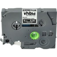 Vhbw - Label Tape compatible with Brother pt 2480, 2470, 2460, 300, 2700VP, 2730VP, 2450DX, 2500PC Label Printer 8m x 9 mm, White on Black