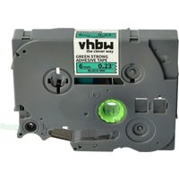 Vhbw - Label Tape compatible with Brother pt 2480, 2470, 2460, 2450DX Label Printer 8m x 6 mm, Black on Green, Extra Strong, Laminated
