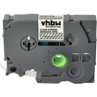 Vhbw - Label Tape compatible with Brother pt GL1000, GL200, GL100 Label Printer 8m x 6 mm, White on Transparent Extra Strong, Laminated