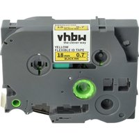 Vhbw - Label Tape compatible with Brother pt h 500 Li, 9800 pcn, e 500 vp, h 500 Label Printer 8m x 18 mm, Black on Yellow, Flexible