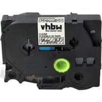 vhbw Label Tape compatible with Brother PT H500LI, P750, P700 Label Printer 8m x 18 mm, Black on Transparent, Flexible, Laminated