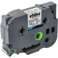 Vhbw - Label Tape compatible with Brother pt H500LI, P750TDI, P700, P750 Label Printer 8m x 18 mm, Black on White, Extra Strong, Laminated