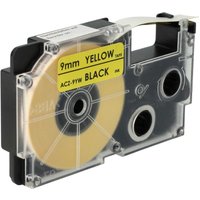 Vhbw - Label Tape compatible with Casio KL-C500, KL-P1000, KL-HD1, KL-G2 Label Printer 8m x 9 mm, Black on Yellow