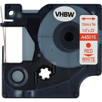 Vhbw - Label Tape compatible with Dymo 5000, 2000, 5500, 1000+, 1000, 4500, 3500 Label Printer 7m x 12 mm, Red on White
